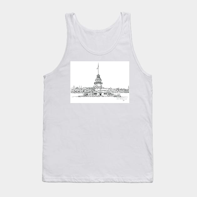 Istanbul Maidens Tower Tank Top by valery in the gallery